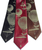 Cyberoptix Tie Lab - Hot Air Balloons Necktie. Steampunk Airship Tie.