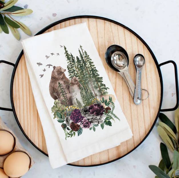 Avery Lane Gifts - Bear Forest Mountains Wildlife Cotton Tea Towels