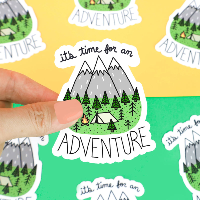 It's Time for an Adventure Mountains Vinyl Sticker