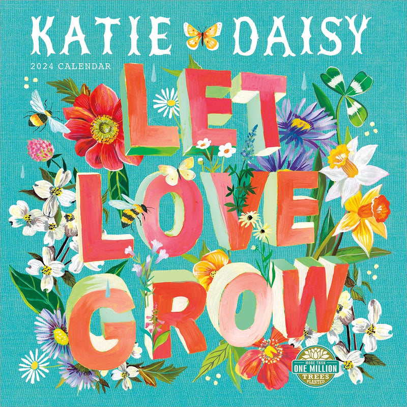 Amber Lotus Publishing - Katie Daisy 2024 Wall Calendar: Let Love Grow