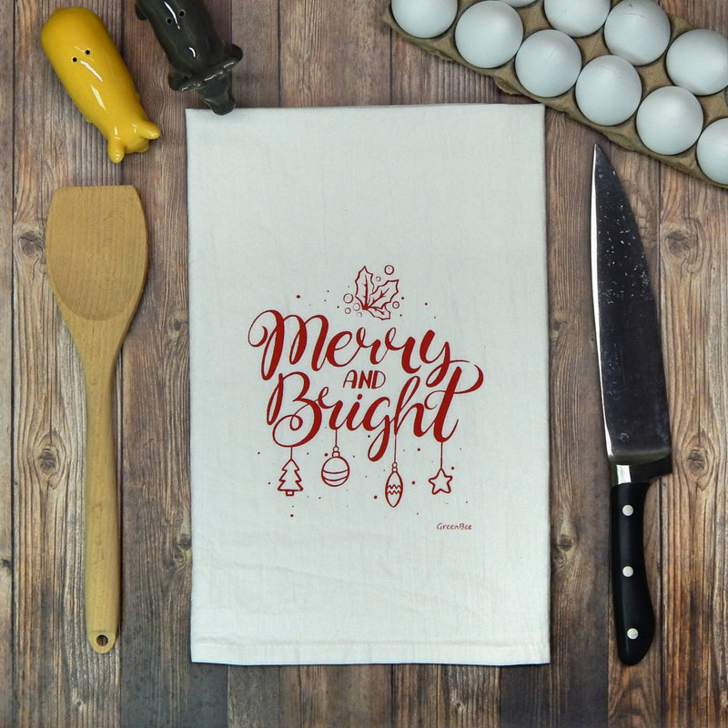 Green Bee Tea Towels - Merry and Bright