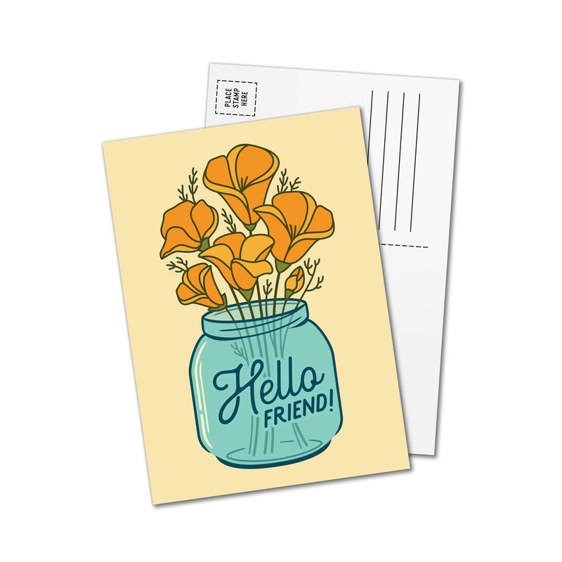 Poppy & Quail - Hello Friend Postcards