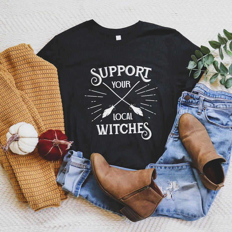 Stiles Tee Co. - Support Your Local Witches Vintage Halloween Shirt