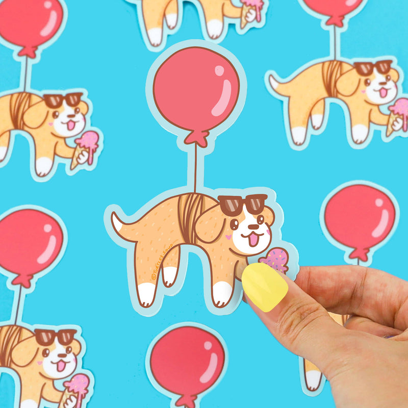 Balloon Puppy Dog Beach Animal Waterproof Vinyl Sticker
