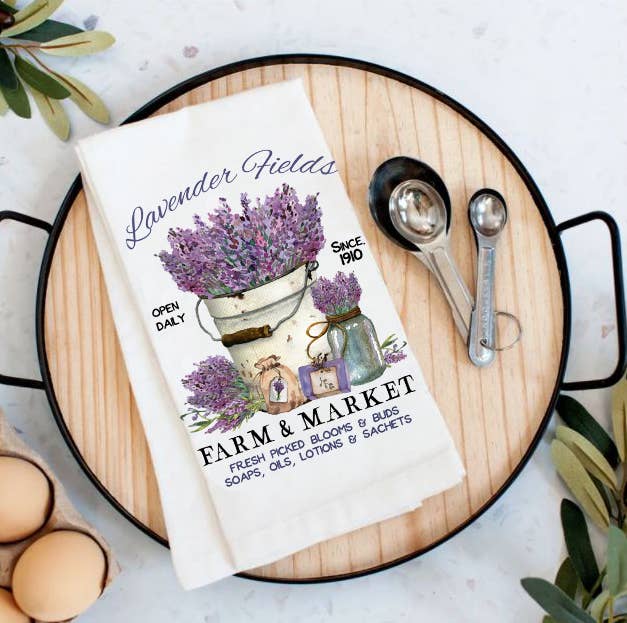 Avery Lane Gifts - Lavender Field Farm & Market Cotton Tea Towels
