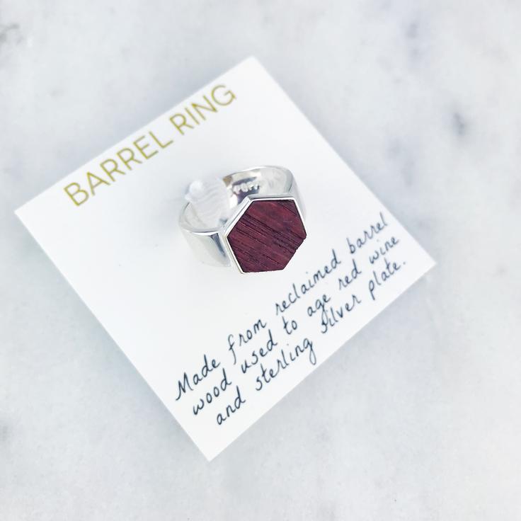 Olive and Poppy - Barrel Ring (Silver)