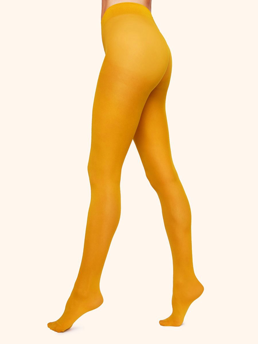 Ribbed Tights - Spicy Mustard Yellow