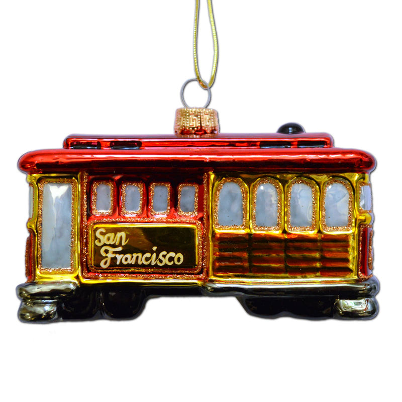 SF Mercantile - SF Cable Car Glass Mold Ornament