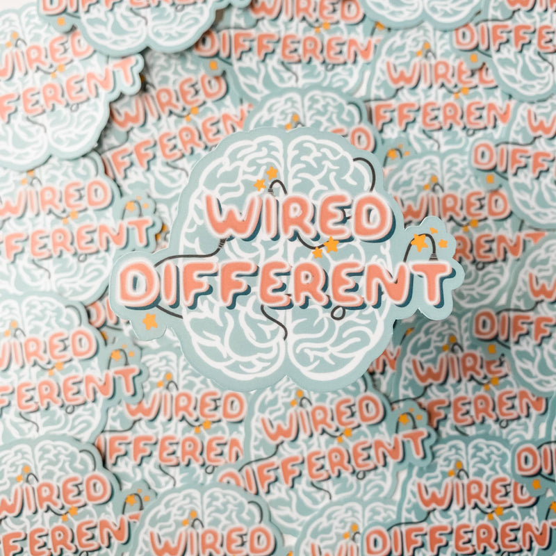 Wired Different ADHD ASD Neurodivergent Matte Vinyl Sticker