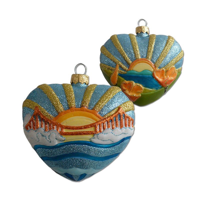 SF Mercantile - California Heart Glass Mold Ornament