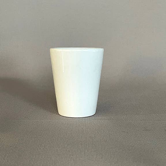 Ceramic Shot Glass Custom Print - 1.5oz Great Bar Accessory: Solid White
