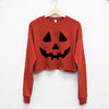 JACK O'LANTERN Halloween Pumpkin Cropped Sweatshirt