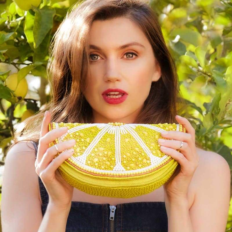 Mary Frances Accessories - Tart Beaded Lemon Crossbody Handbag