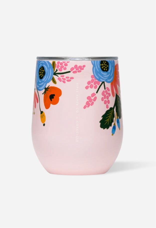 RIFLE PAPER CO. STEMLESS -Lively floral blush