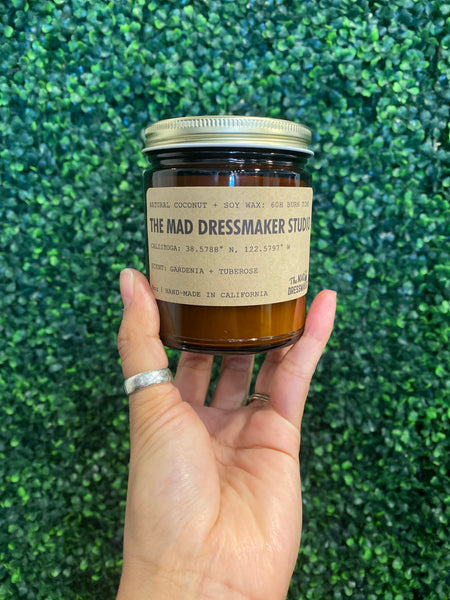 The Mad Dressmaker Studio candle: Gardenia & Tuberose